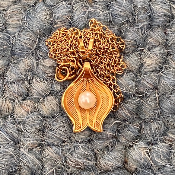 VTG I Van Dell I 14K Gold Filled Necklace with Pearl - Picture 1 of 16